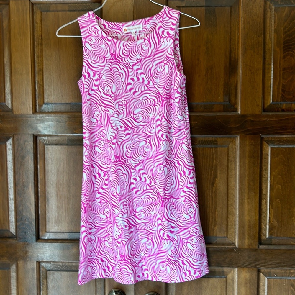 Jude Connally Pink and White Midi Dress